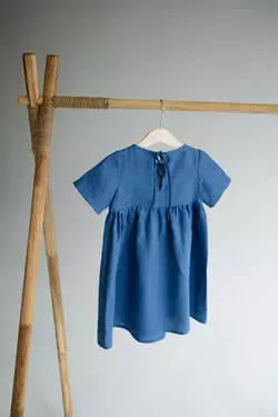 Сукня дитяча лляна з коротким рукавом
